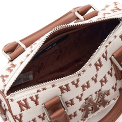 500 -  Túi MLB Korea Monogram Jacquard Boston Bag New York Yankees Brown - Nâu Monogram - Code 3ABWS013N-50CRD [HÀNG CHÍNH HÃNG]