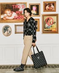 744 -  Túi MLB Tote Mono Diamond Jackquard NY Black - Đen - Code 3AORM012N 50BKS [HÀNG CHÍNH HÃNG]