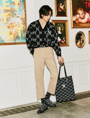 744 -  Túi MLB Tote Mono Diamond Jackquard NY Black - Đen - Code 3AORM012N 50BKS [HÀNG CHÍNH HÃNG]