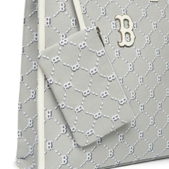 742 -  Túi MLB Tote Mono Diamond Jackquard Big B Grey - Xám Trắng - Code 3AORM012N 43GRS [HÀNG CHÍNH HÃNG]