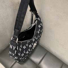 888 -  Túi MLB Monogram Jacquard Hobo Bag New York Yankees - Black - Kẹp nách - Code 3ABQS014N-50BKS [HÀNG CHÍNH HÃNG]