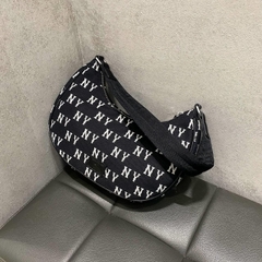 888 -  Túi MLB Monogram Jacquard Hobo Bag New York Yankees - Black - Kẹp nách - Code 3ABQS014N-50BKS [HÀNG CHÍNH HÃNG]