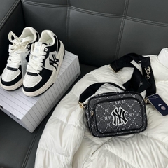 463 -  Túi Đeo Chéo MLB NY Monogram JQD - Đen Xám - Code 7ACRMD73N-50BKS [HÀNG CHÍNH HÃNG]