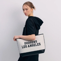 1143 - Túi MLB Varsity Jacquard Shopper Bag LA Dodgers Cream 3AORL104N 07CRM [HÀNG CHÍNH HÃNG]