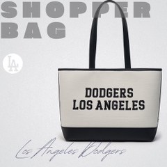 1143 - Túi MLB Varsity Jacquard Shopper Bag LA Dodgers Cream 3AORL104N 07CRM [HÀNG CHÍNH HÃNG]