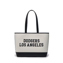 1143 - Túi MLB Varsity Jacquard Shopper Bag LA Dodgers Cream 3AORL104N 07CRM [HÀNG CHÍNH HÃNG]