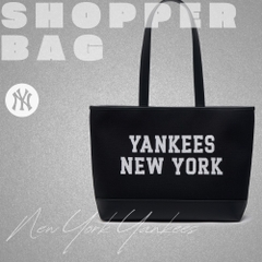 1142 - Túi MLB Varsity Jacquard Shopper Bag New York Yankees Black - Code 3AORL104N 50BKS[HÀNG CHÍNH HÃNG]