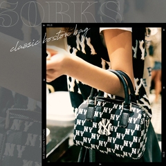 502 -  Túi MLB Classic Monogram Jacquard Boston Bag New York Yankees Black Monogram - Đen - Code 3ABWS013N-50BKS [HÀNG CHÍNH HÃNG]