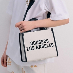 1135 - Túi MLB Korea Varsity Jacquard Tote Bag LA Dodgers Cream - Code 3AORS024N 07CRM [HÀNG CHÍNH HÃNG]