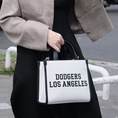 1135 - Túi MLB Korea Varsity Jacquard Tote Bag LA Dodgers Cream - Code 3AORS024N 07CRM [HÀNG CHÍNH HÃNG]