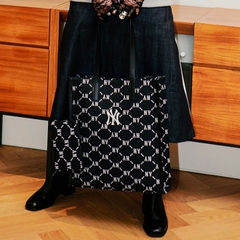 744 -  Túi MLB Tote Mono Diamond Jackquard NY Black - Đen - Code 3AORM012N 50BKS [HÀNG CHÍNH HÃNG]