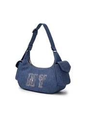 1220 - Túi MLB Basic Mega Logo Denim Cargo Bag New York Yankees Indigo 3ABQM034N-50INS [HÀNG CHÍNH HÃNG]