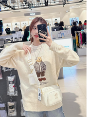 498 -  Túi MLB NY Monogram - Trắng Kem - Code 7ACRMD04N [HÀNG CHÍNH HÃNG]