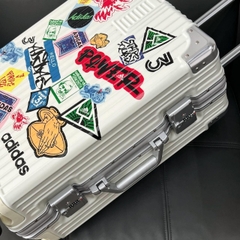646 -  Vali Adidas Sticker Power - Size Cabin 22 Xách Tay - Trắng Kem [HÀNG CHÍNH HÃNG]