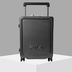 734 -  Vali Fila Embossed Logo - Size Cabin 22 Xách Tay - Đen Chì [HÀNG CHÍNH HÃNG]