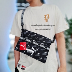054 -  Túi Puma Đen Monogram - Bản rộng [HÀNG CHÍNH HÃNG]