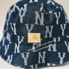 032 -  Nón Bucket MLB Xanh Dương Monogram NY [HÀNG CHÍNH HÃNG]