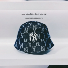 032 -  Nón Bucket MLB Xanh Dương Monogram NY [HÀNG CHÍNH HÃNG]