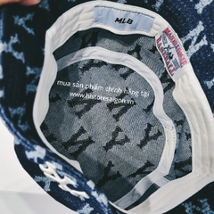 032 -  Nón Bucket MLB Xanh Dương Monogram NY [HÀNG CHÍNH HÃNG]