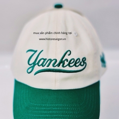 042 -  Nón MLB Trắng Kem - Yankee xanh lá [HÀNG CHÍNH HÃNG]