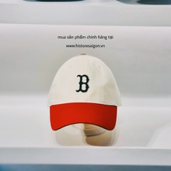 043 -  Nón MLB Trắng Kem - B Đỏ [HÀNG CHÍNH HÃNG]