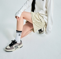 233 -  Giày MLB Chunky Liner Basic NY Nâu Vintage - Charcoal Grey - 3ASXCLB3N [HÀNG CHÍNH HÃNG]