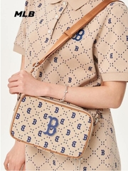 503 -  Túi MLB Dia Monogram Jacquard Boston Red Sox Logo Navy - Nâu Nhạt Monogram - Code  3ACRM013N-43SAL [HÀNG CHÍNH HÃNG]