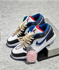 519 -  Giày Nike Air Jordan 1 Low Blue Sashiko FV3622 141 [HÀNG CHÍNH HÃNG]