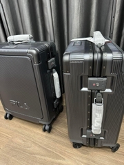 734 -  Vali Fila Embossed Logo - Size Cabin 22 Xách Tay - Đen Chì [HÀNG CHÍNH HÃNG]