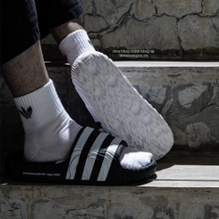228 -  Dép Adidas Adilette 22 - Đen Viền Trắng [HÀNG CHÍNH HÃNG]