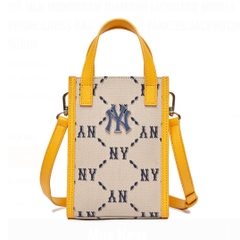741 -  Túi MLB NY Diamond Monogram - Cellbag Dọc - Beige - Code 3ACRH012N 50BGS [HÀNG CHÍNH HÃNG]