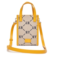 741 -  Túi MLB NY Diamond Monogram - Cellbag Dọc - Beige - Code 3ACRH012N 50BGS [HÀNG CHÍNH HÃNG]