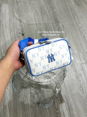 616 -  Túi MLB Korea Monogram Jacquard Mini Cross Bag New York Yankees Sky Blue 3ACRS014N-50SBD [HÀNG CHÍNH HÃNG]