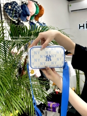 616 -  Túi MLB Korea Monogram Jacquard Mini Cross Bag New York Yankees Sky Blue 3ACRS014N-50SBD [HÀNG CHÍNH HÃNG]