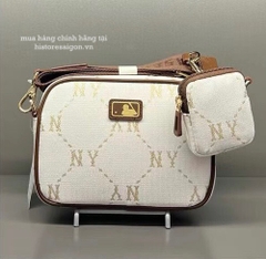 940 -  Túi MLB Monogram Jacquard New York Yankees - White - Code 7ACRMDA4 50BGM [HÀNG CHÍNH HÃNG]