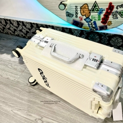 646 -  Vali Adidas Sticker Power - Size Cabin 22 Xách Tay - Trắng Kem [HÀNG CHÍNH HÃNG]