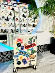 646 -  Vali Adidas Sticker Power - Size Cabin 22 Xách Tay - Trắng Kem [HÀNG CHÍNH HÃNG]