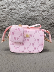 941 -  Túi MLB Monogram Jacquard New York Yankees - Hồng Pink - Code 7ACRMDA4 50PKL [HÀNG CHÍNH HÃNG]