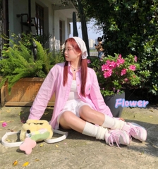 972  -  Giày MLB NY Chunky Liner Mid Classic Monogram - Hồng Pink - Code 3ASXCMM4N 50PKS [HÀNG CHÍNH HÃNG]