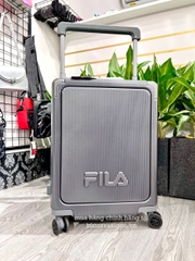 734 -  Vali Fila Embossed Logo - Size Cabin 22 Xách Tay - Đen Chì [HÀNG CHÍNH HÃNG]