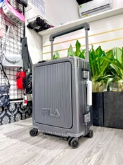 734 -  Vali Fila Embossed Logo - Size Cabin 22 Xách Tay - Đen Chì [HÀNG CHÍNH HÃNG]