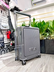 734 -  Vali Fila Embossed Logo - Size Cabin 22 Xách Tay - Đen Chì [HÀNG CHÍNH HÃNG]