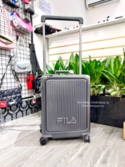 734 -  Vali Fila Embossed Logo - Size Cabin 22 Xách Tay - Đen Chì [HÀNG CHÍNH HÃNG]