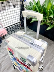 646 -  Vali Adidas Sticker Power - Size Cabin 22 Xách Tay - Trắng Kem [HÀNG CHÍNH HÃNG]