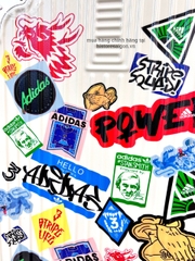 646 -  Vali Adidas Sticker Power - Size Cabin 22 Xách Tay - Trắng Kem [HÀNG CHÍNH HÃNG]