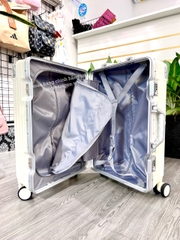 646 -  Vali Adidas Sticker Power - Size Cabin 22 Xách Tay - Trắng Kem [HÀNG CHÍNH HÃNG]