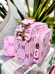941 -  Túi MLB Monogram Jacquard New York Yankees - Hồng Pink - Code 7ACRMDA4 50PKL [HÀNG CHÍNH HÃNG]