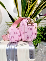 941 -  Túi MLB Monogram Jacquard New York Yankees - Hồng Pink - Code 7ACRMDA4 50PKL [HÀNG CHÍNH HÃNG]