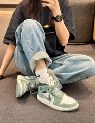 1108 -  Giày Nike Air Jordan 1 Mid Jade Smoke BQ6472 130  [HÀNG CHÍNH HÃNG]