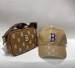 1015 -  Túi MLB Big B Monogram Dia Boston Beige Brown - Túi Đeo Chéo - Be Nâu - Code 7ACRM084N 43CAS [HÀNG CHÍNH HÃNG]